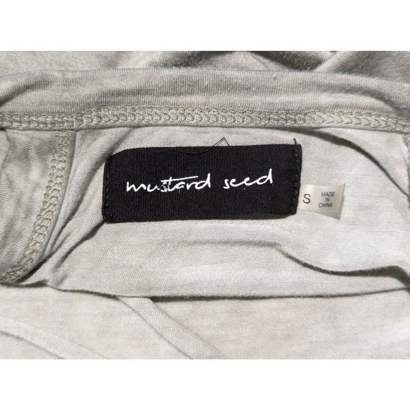 Mustard Seed short sleeve open back with 3 ties greenish gray top size S - Picture 7 of 8